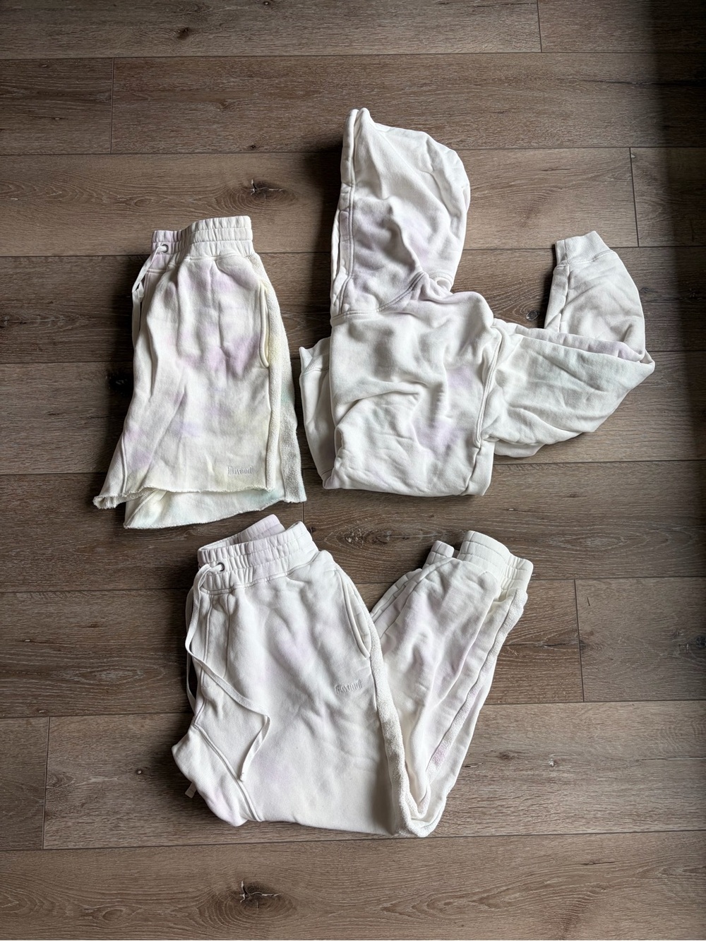 Elwood Cream Tie-Dye Sweat Set- Relaxed Elastic Waist sz. S